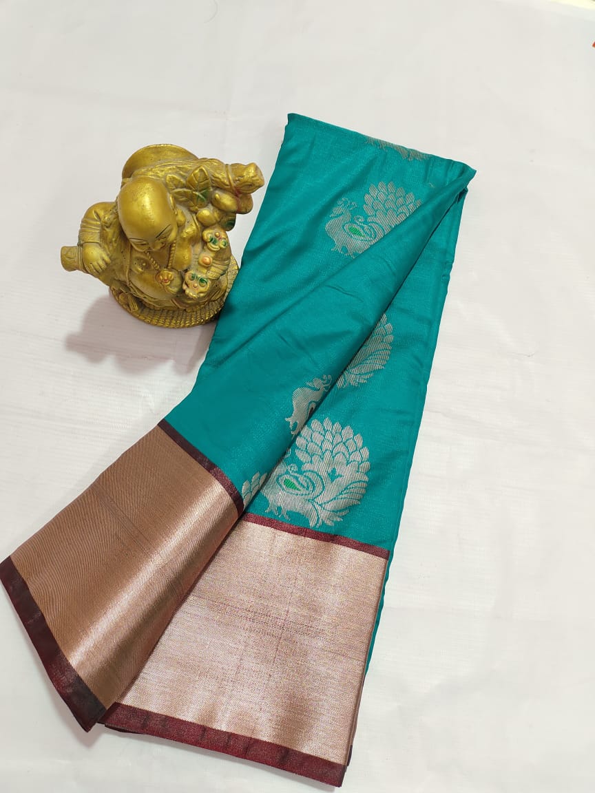 Soft Mini Kolam Saree with Rich Pallu and Exquisite Handcrafted Beadwork