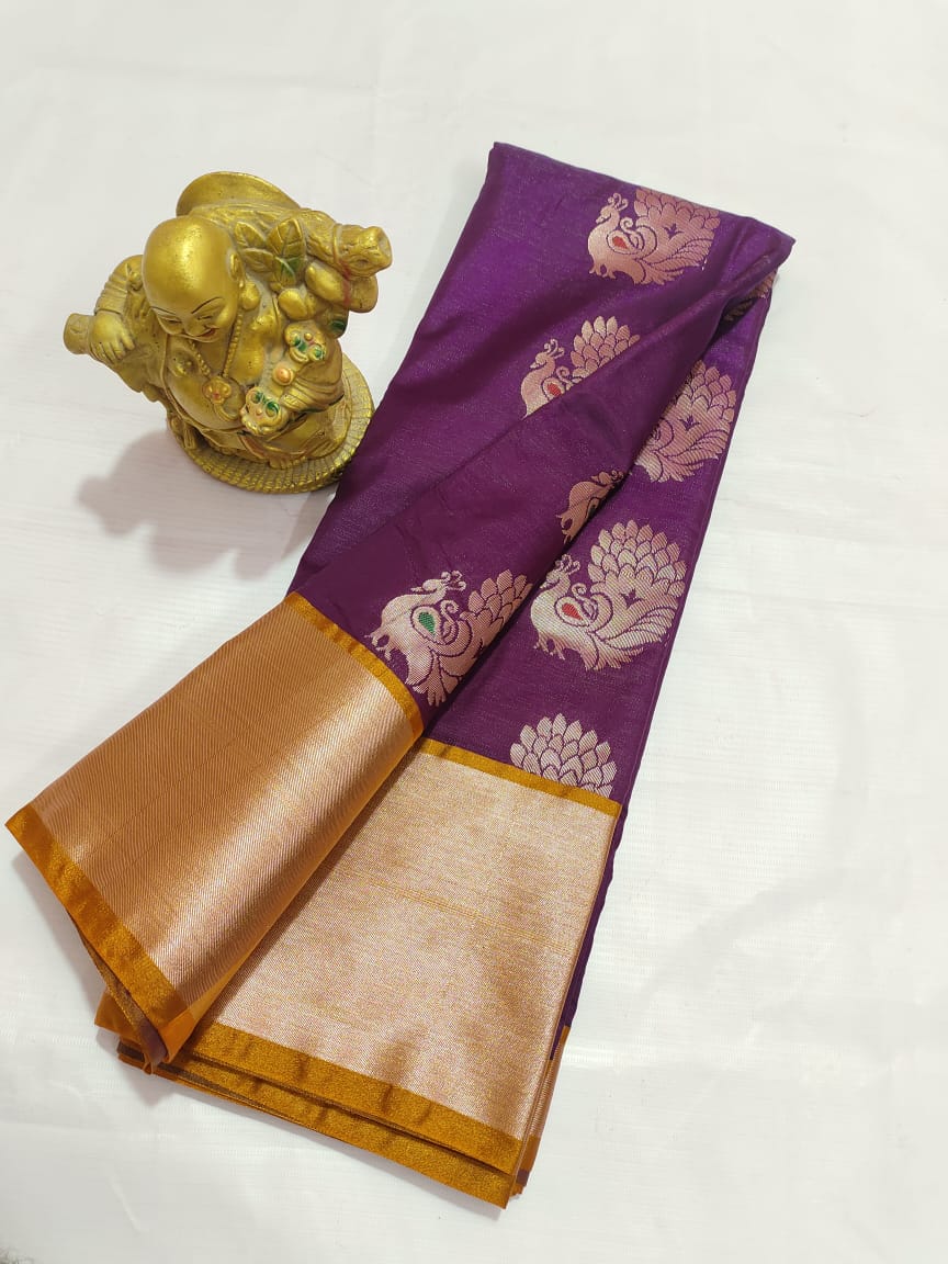 Soft Mini Kolam Saree with Rich Pallu and Exquisite Handcrafted Beadwork