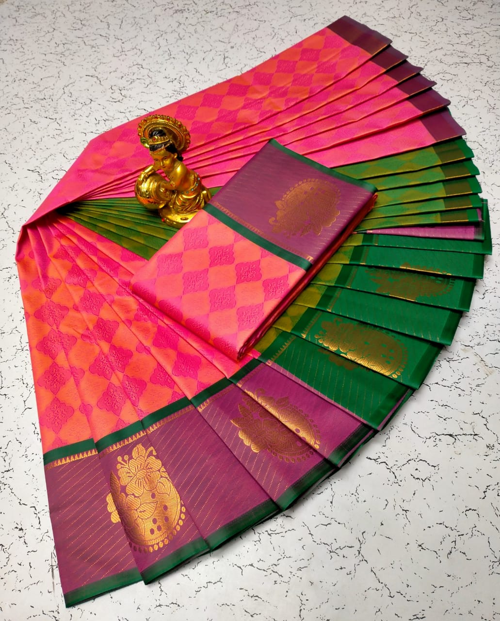 3D Embossed Karizma SILK  Saree