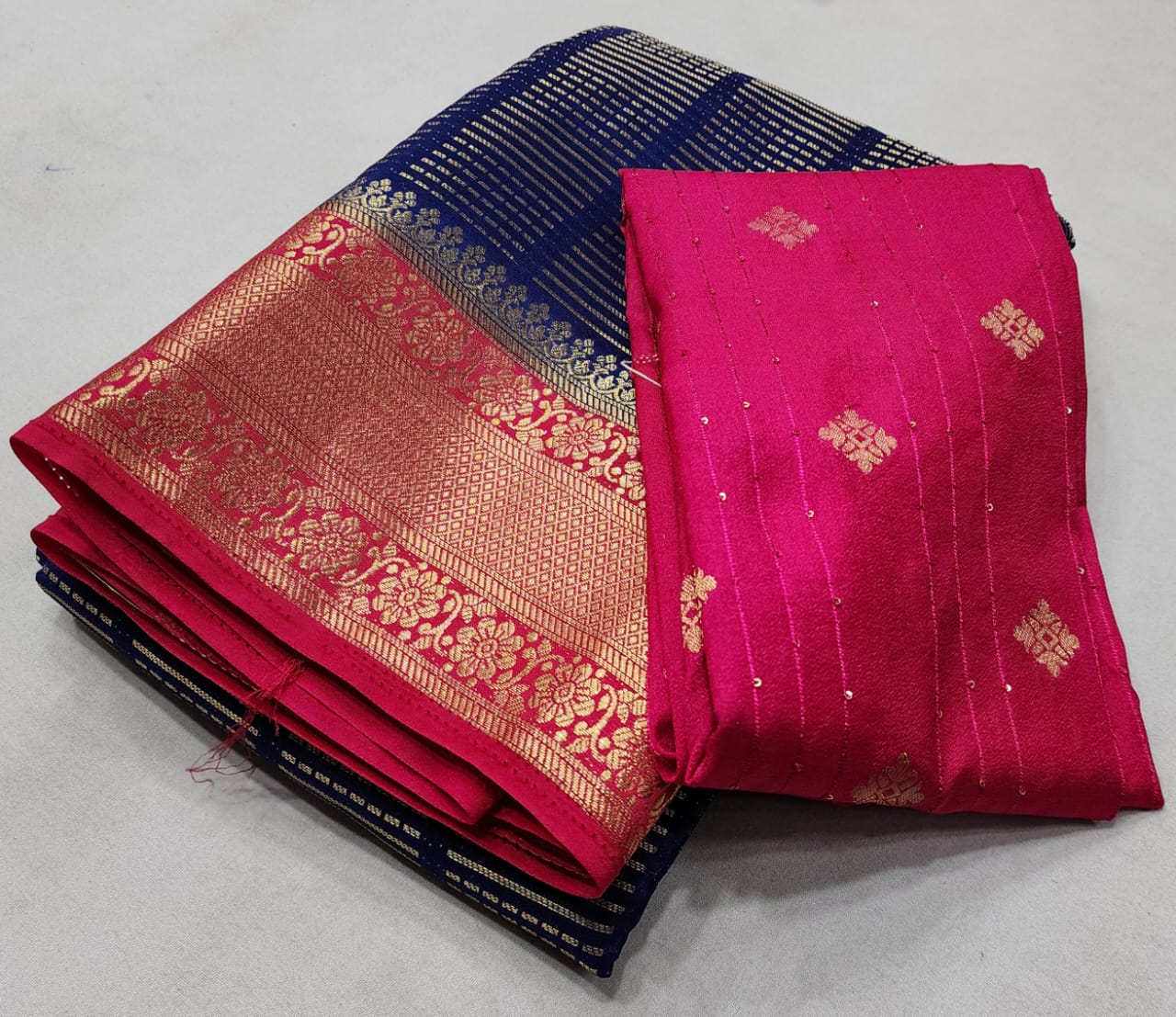 Semi Viscose Silk Saree with Contrast Design