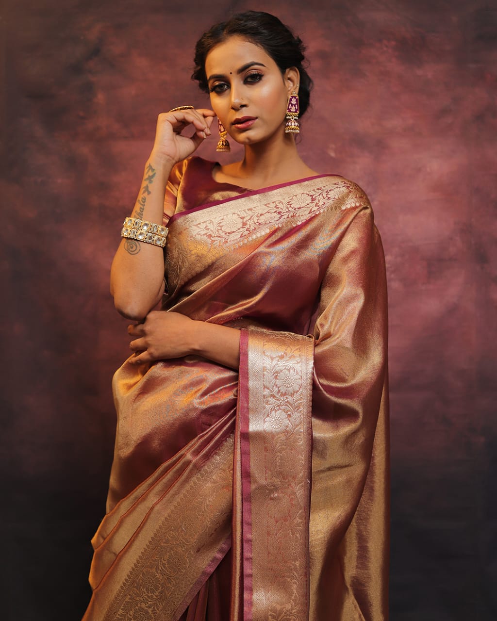 Banarasi Dyeable Tissue Saree