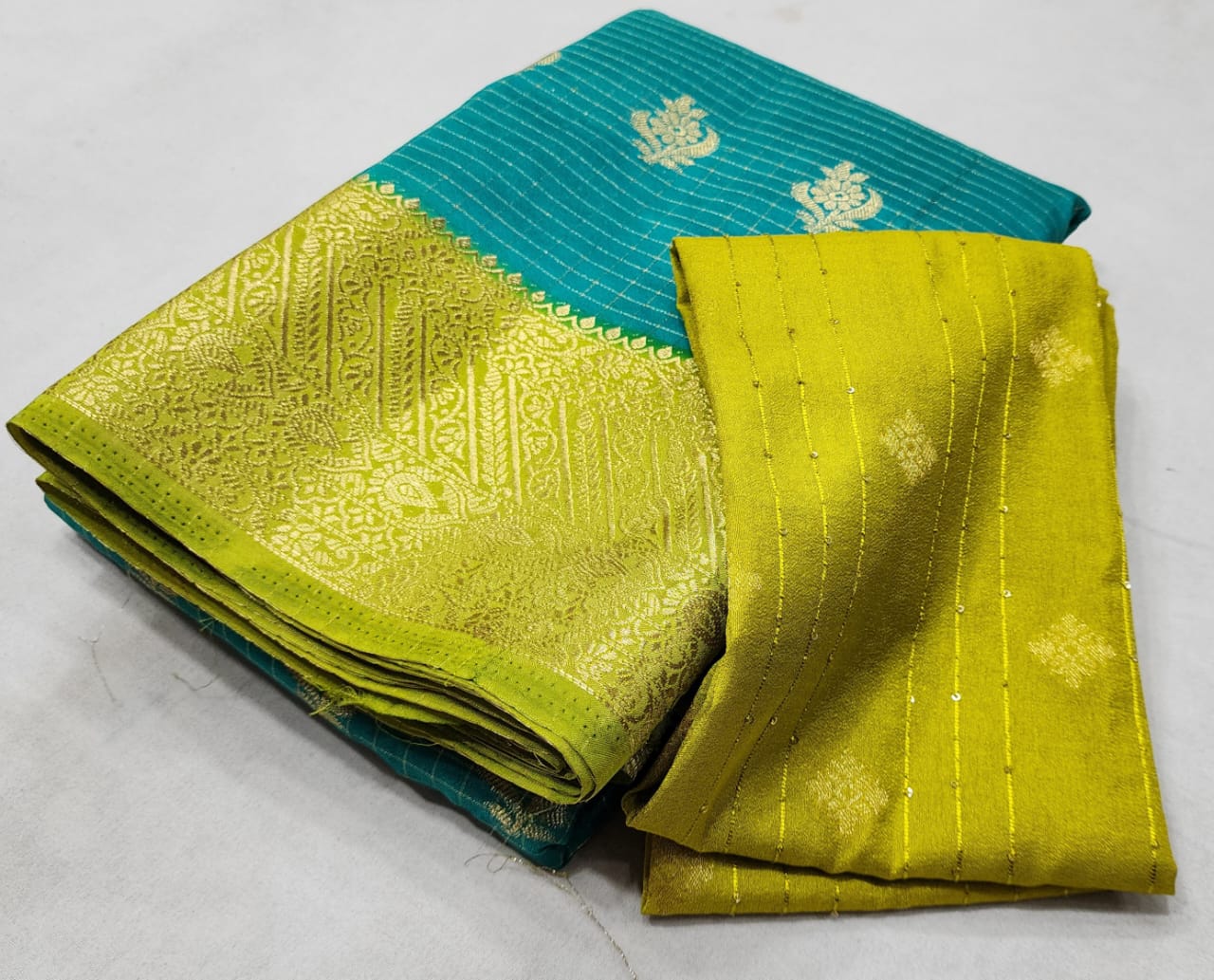 Semi Viscose Silk Saree with Contrast Design