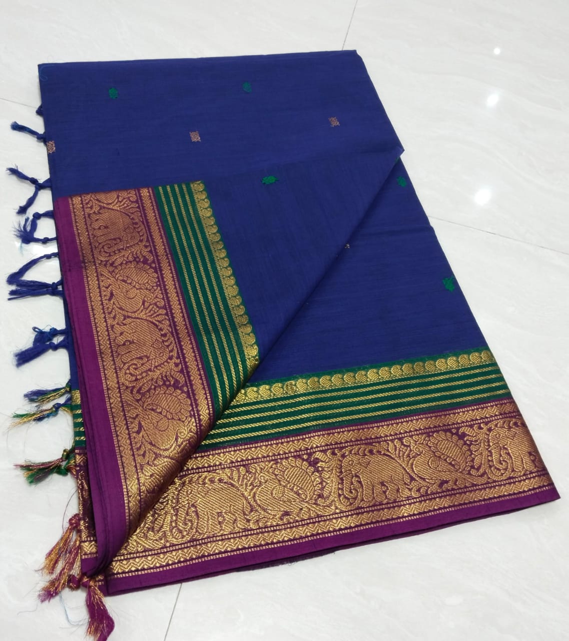 Kanchi fancy cotton sarees with Running blouse