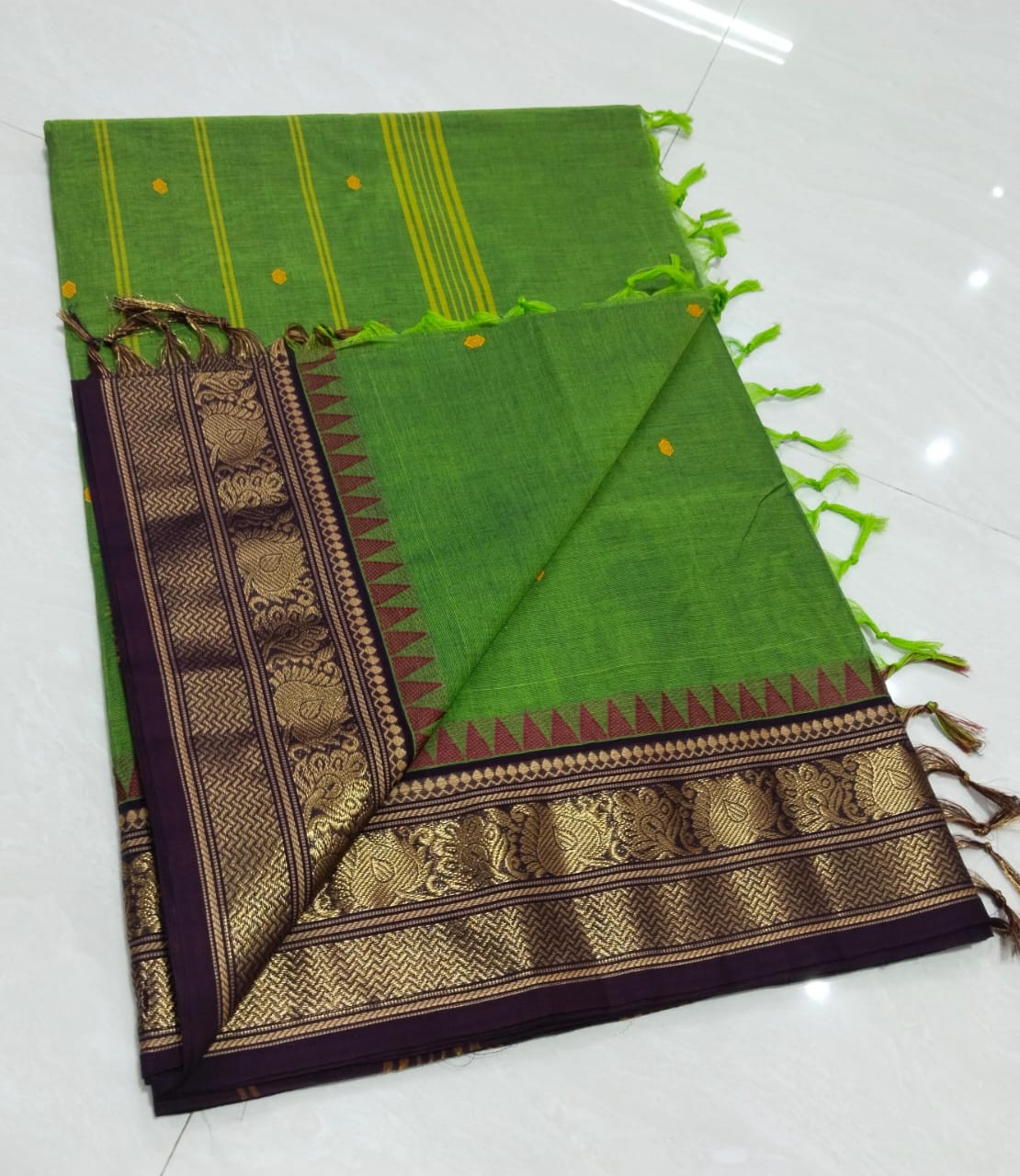 Kanchi fancy cotton sarees with Running blouse