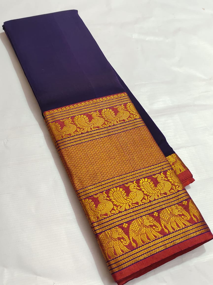 Banarasi Katan Silk Saree with Silver Zari Weaving, Brocade Blouse, and Rich Pallu