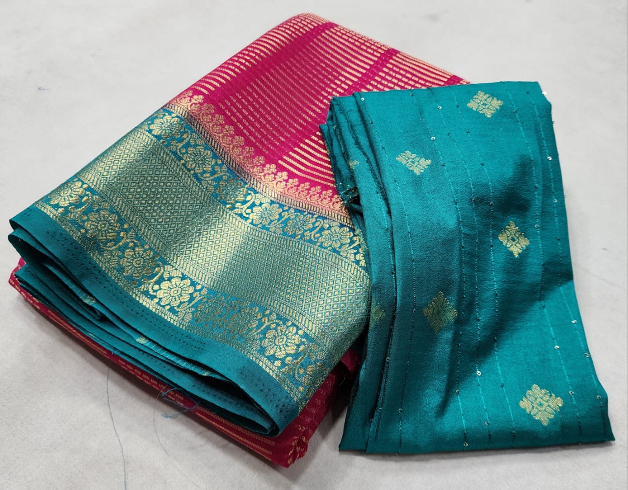 Semi Viscose Silk Saree with Contrast Design