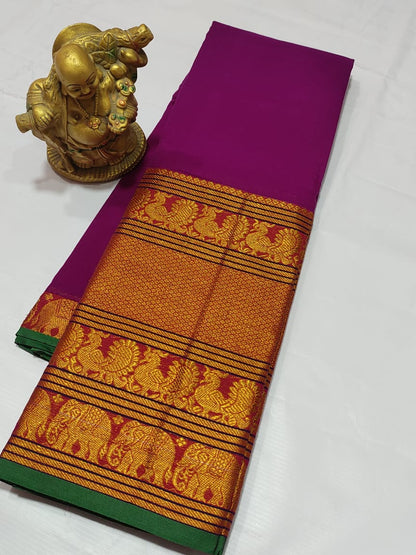 Banarasi Katan Silk Saree with Silver Zari Weaving, Brocade Blouse, and Rich Pallu