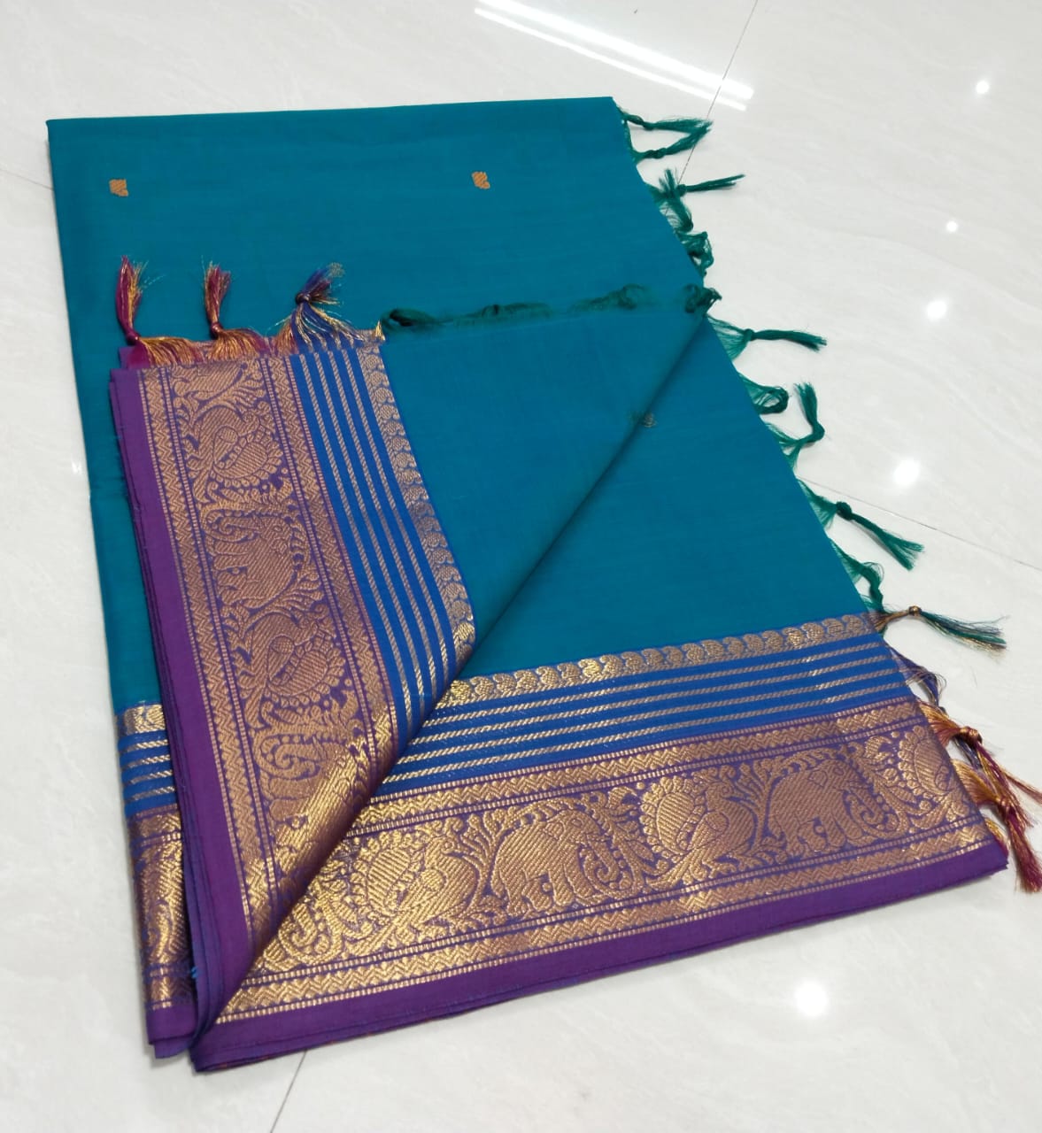 Kanchi fancy cotton sarees with Running blouse