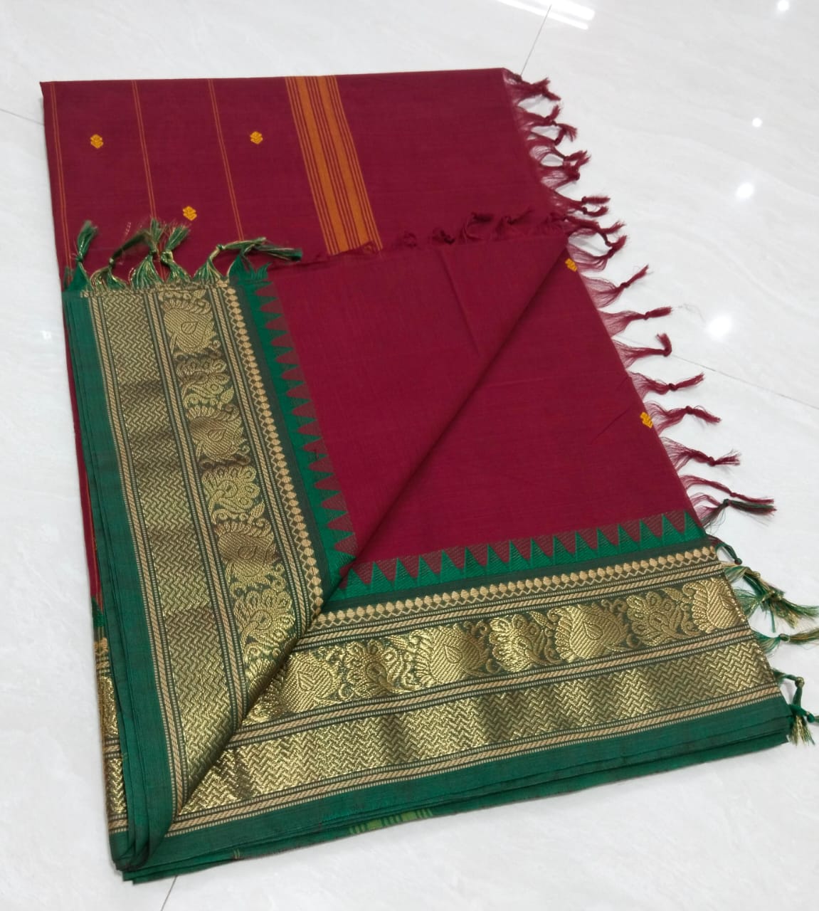 Kanchi fancy cotton sarees with Running blouse