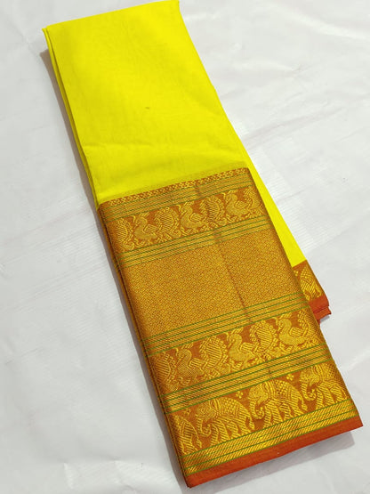 Banarasi Katan Silk Saree with Silver Zari Weaving, Brocade Blouse, and Rich Pallu