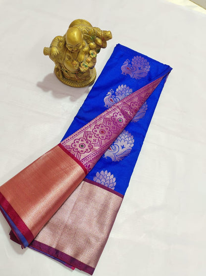 Soft Mini Kolam Saree with Rich Pallu and Exquisite Handcrafted Beadwork