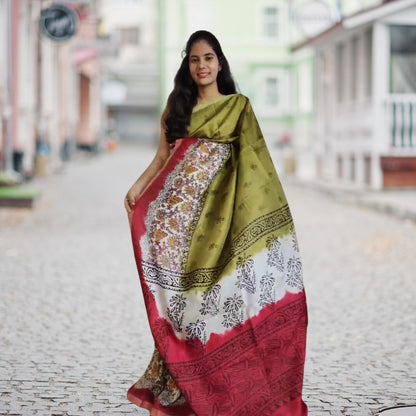 3D Khadi Tusser Jute Silk Sarees